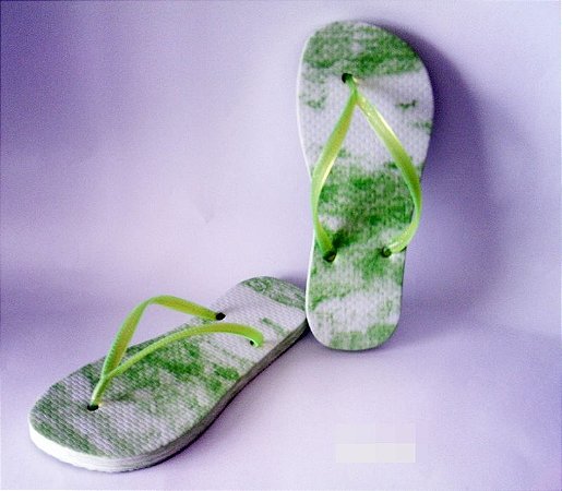 CHINELO MARMORIZADO - VERDE E BRANCO