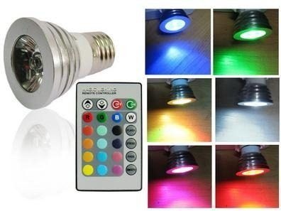 Lâmpadas Led Coloridas Com Controle Remoto 3w E 5w