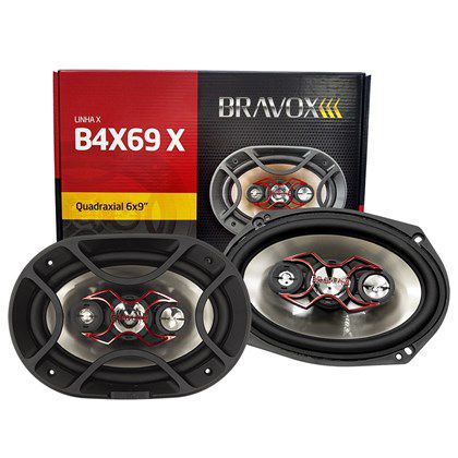 Par de Alto Falantes Quadraxial Bravox 6X9" B4X69X 140W Rms 4 Ohms