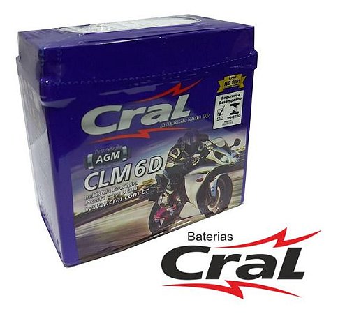 Bateria Para Moto Cral CLM6D (12v-6AH)
