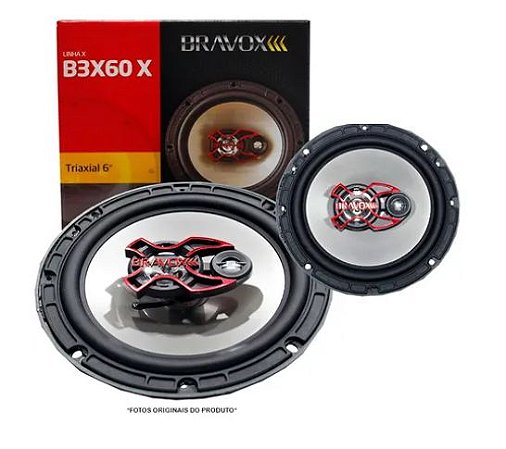 Par de Alto Falante Triaxial Bravox 6 Polegadas B3X60X 100W RMS 4 Ohms