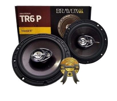 Par Alto Falantes Bravox Linha Premium TR6 P 6 Polegadas 140W RMS 4 Ohms Bobina Simples Triaxial