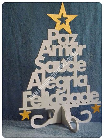 Árvore de Natal dos desejos em MDF branca