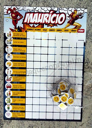 Quadro Calendário ou Tarefas (Incentivo) para rotina visual infantil