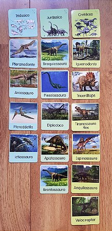 Flashcards Eras Jurássicas dos Dinossauros