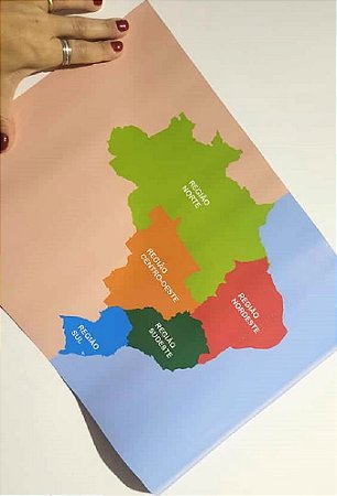 Mapa das regiões do Brasil em lona