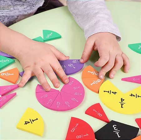 Kit de Frações 51 Peças – pizza e/ou barra | Material Concreto matemática/geometria