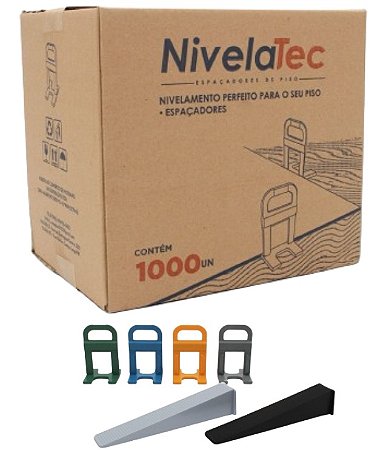 Kit Espaçador 500 Peças de Nivelador + 100 Cunhas - Sistema Nivelatec