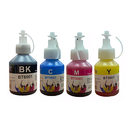Tinta Compatível Brother | BT5001 | BT6001 | Kit com 4 unidades