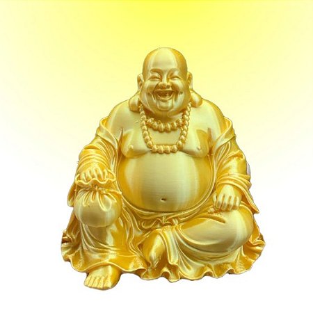 Buda Dourado da Prosperidade – Impressão 3D Premium