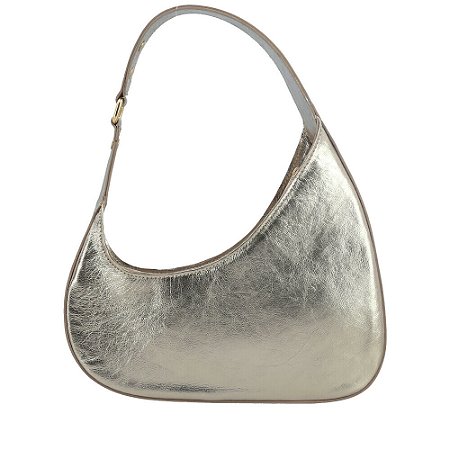 Bolsa Prata envelhecida em couro