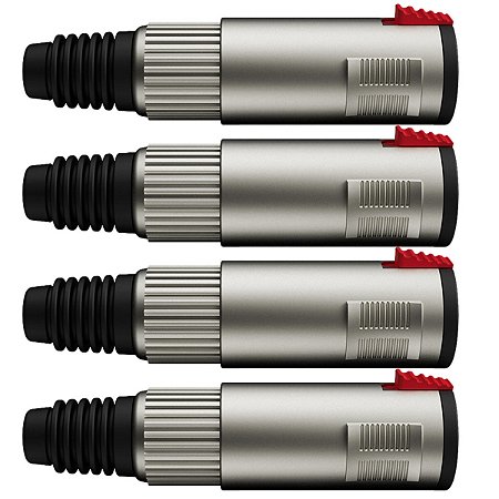 Kit 4 Conectores Jack Plug P10 Femea Linha Trava Wireconex