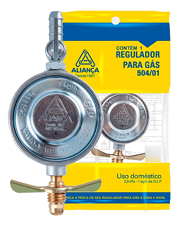 Registro Regulador De Gás 504/01 Doméstico 1kg/h Aliança