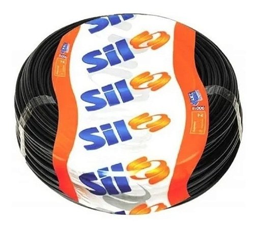 Fio Cabo Flexível 2,5MM Preto 750V Rolo 100 Metros Sil