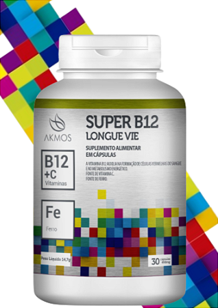 SUPLEMENTO ALIMENTAR VITAMINA B 12+FERRO+VIT C AUXILIO TRATAMENTO ANEMIA