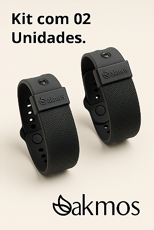 KIT PROMOCIONAL 02 Nano Bracelete Magnetico Akmos Alivio de Dores e Bloqueio de Radiação