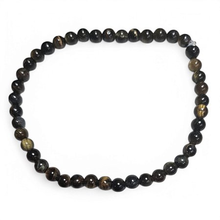 Pulseira de Olho de Tigre Dourado e Negro - Proteção e Poder