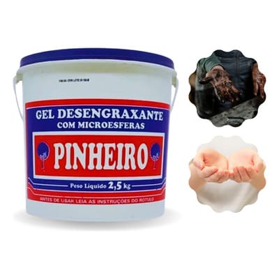 Pasta Gel Desengraxante Pinheiro 2,5kg Limpeza para Mãos com Microesfera