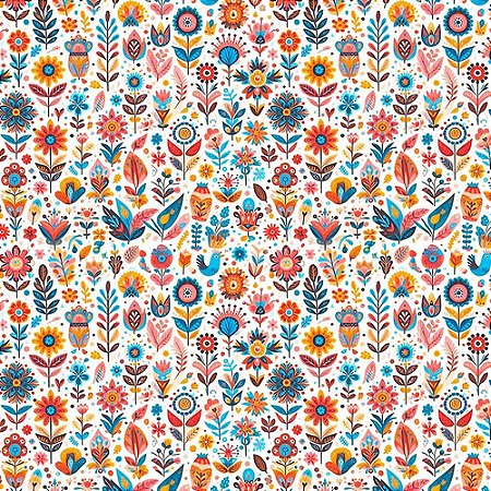 Tecido Tricoline Digital Flores Fernando Maluhy 0,5 X 1,5 M