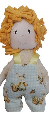 Boneco Ou Boneca De Pano Artesanal Com Macacão Vários Temas
