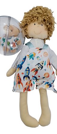 Boneco Artesanal Astronauta Com Ursinho Na Nave