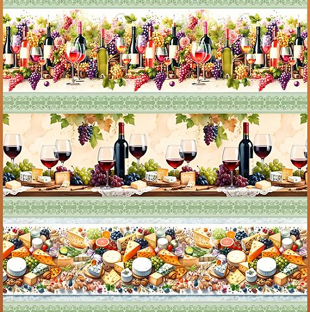 Tecido Tricoline Digital Barrado Queijo E Vinho  0,55 X 1,50