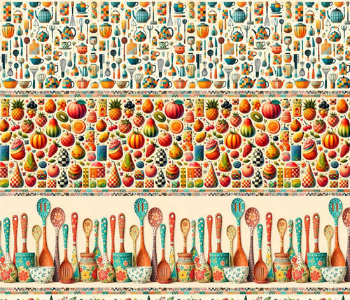 Barrado Fernando Maluhy - Frutas E Utensílios - 0,55X 1,5 M