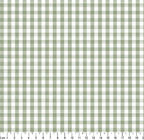 Tricoline Fio Tinto Xadrez Verde Nalva, 50x150cm Caldeira