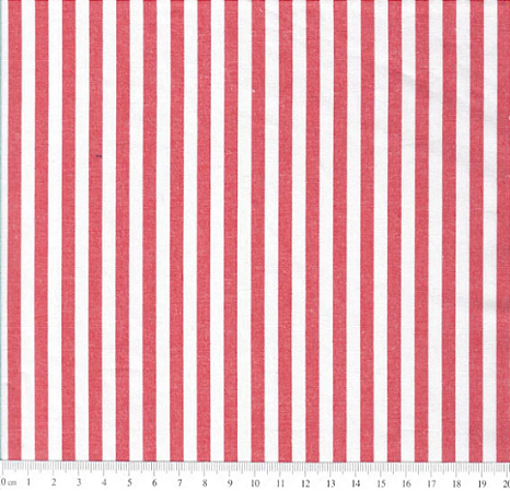 Tricoline Fio Tinto Listrado Vermelho 150x50cm, Caldeira