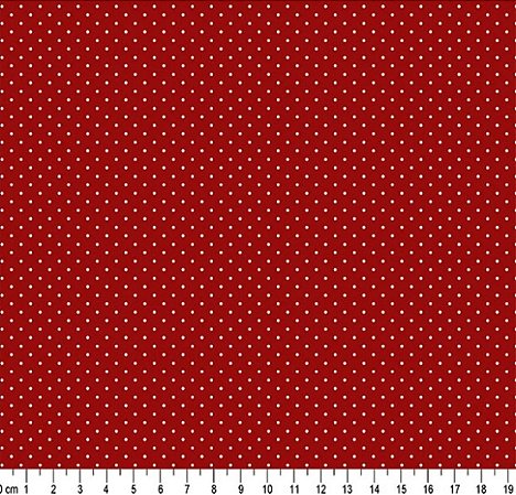 Tecido Tricoline Estampado Poá, Vermelho, 50x150cm, Caldeira