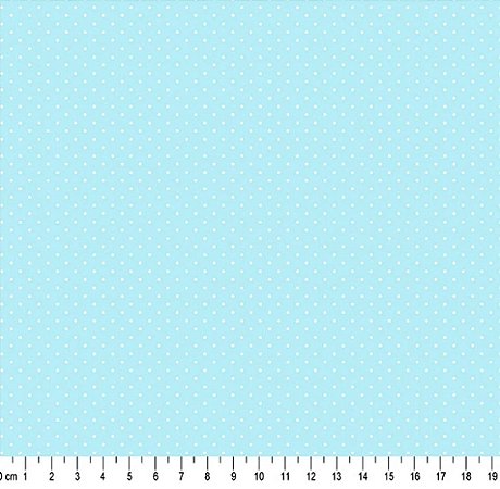 Tecido Tricoline Estampado Poá Azul Lúcia 50x150cm, Caldeira