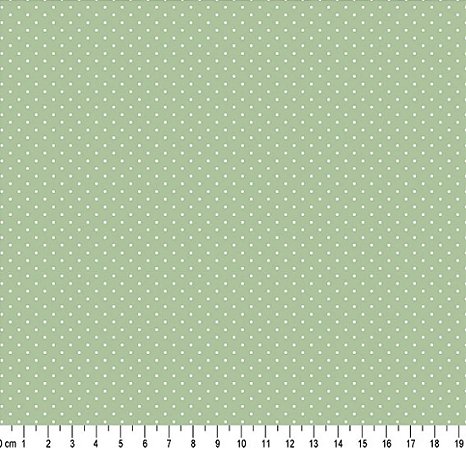 Tecido Tricoline Estampado Poá Verde Nude 50x150cm, Caldeira