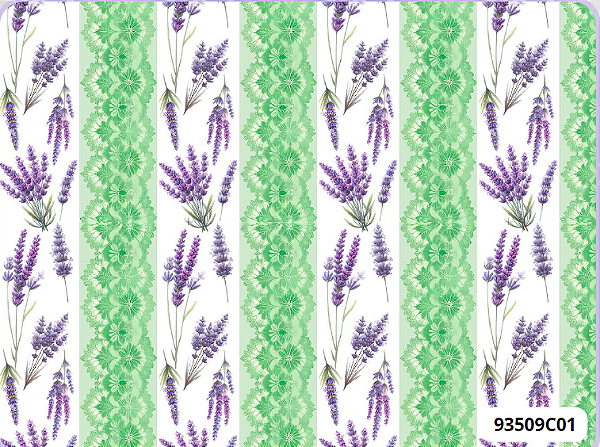 Tecido tricoline digital Lavanda e Listras Fernando Maluhy 50 x 150 cm