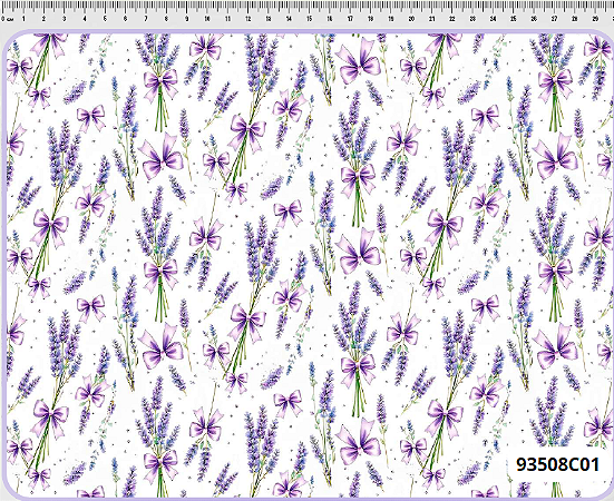 Tecido Tricoline Digital Lavanda e Laços 50x150cm Fernando Maluhy