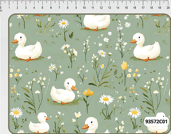 Tecido Tricoline Digital Coleção Pataquada Pato Pequeno 50x150 cm Fernando Maluhy
