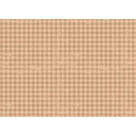 Tecido Tricoline Digital Vintage Floral Xadrez Bege, 50x150cm, Fernando Maluhy, 100% Algodão