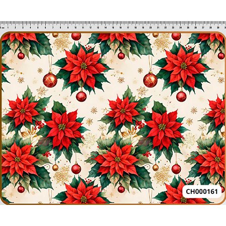 Tecido Tricoline Digital Natal Fernando Maluhy Bico de Papagaio e Bolas 50 x 150 cm