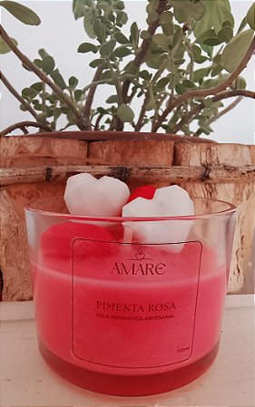 Vela aromática com corações!