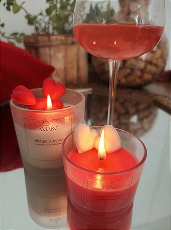 Conjunto 2 velas aromáticas corações