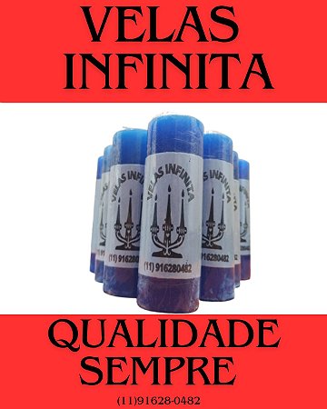 Vela Votiva ( AZUL ESCURO ) Kit Com 12