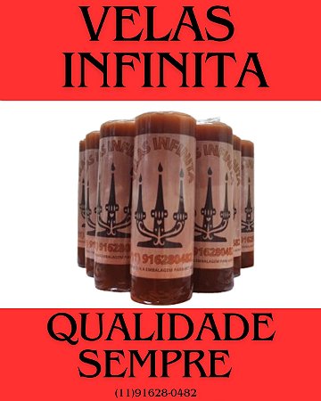 Vela Votiva ( MARROM ) Kit Com 12