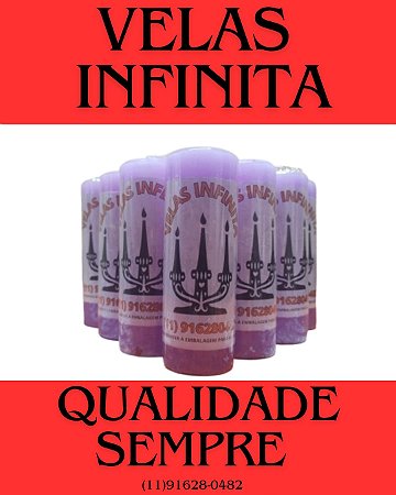 Vela Votiva ( LILÁS ) Kit com 12 Velas