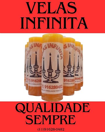Vela Votiva LARANJA) Kit Com 12