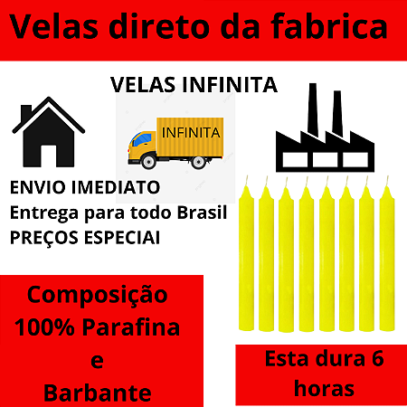 Pacote 5 Kg de Vela Palito Amarela