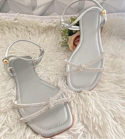 SANDÁLIA PRATA COM STRESS