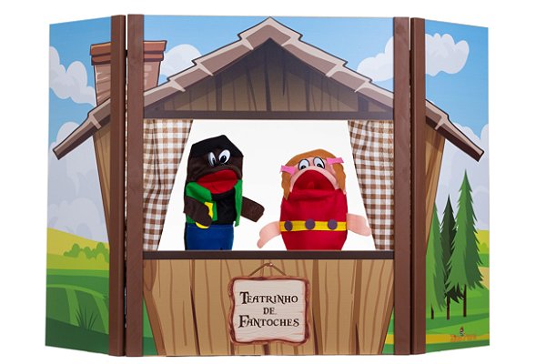 Teatro De Fantoches Cenário Casa Em Madeira Dobrável