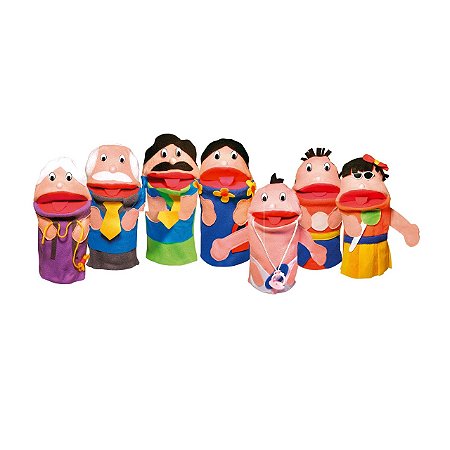 Fantoches Teatro Infantil Família Branca 7 Personagens
