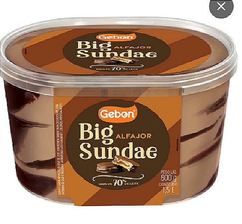 Sorvete Gebon Big Sundae Alfajor 1,5l