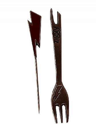 Garfo e Furador Ziggy Bronze Envelhecido