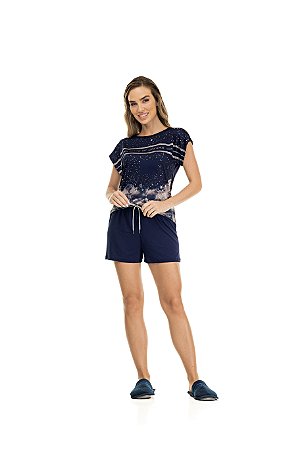 Pijama curto céu estrelado